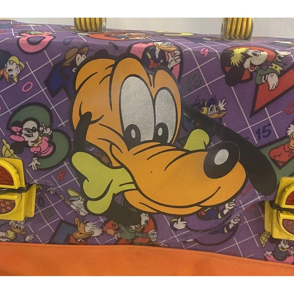 VERY RARE VINTAGE 90'S DISNEY Pluto Mickey school backpack‎ by HERLITZ